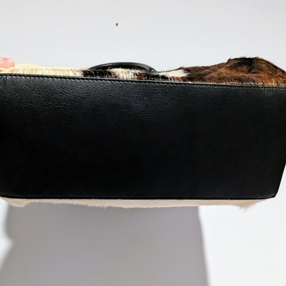 Cowhide Brown & White Women's Tote Bag - Picture 10 of 15